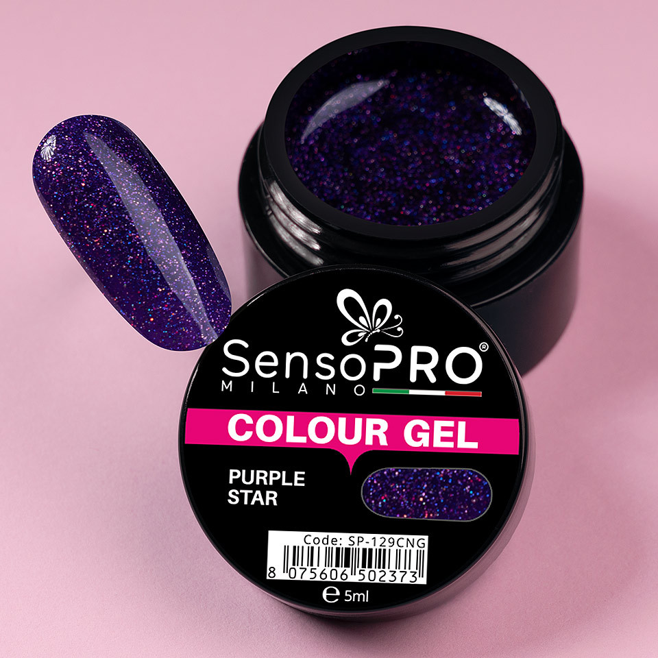 Gel UV Colorat Purple Star 5ml, SensoPRO Milano - 3 | YEO