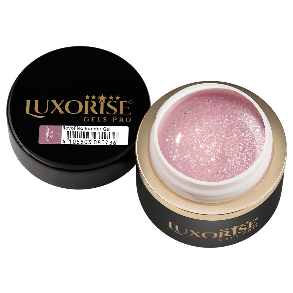Gel UV Constructie Unghii RevoFlex LUXORISE 30ml, Symphony Glitz - 2 | YEO