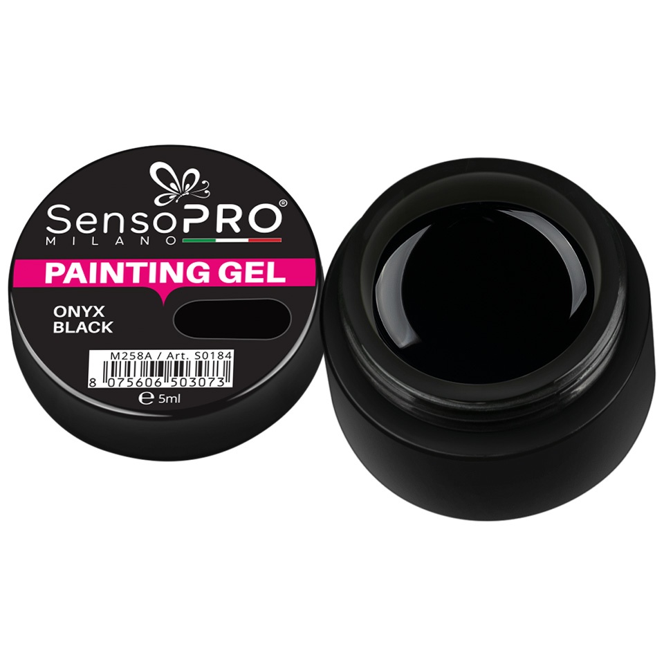 Gel UV Pictura Unghii Onyx Black 5ml, SensoPRO Milano - 1 | YEO