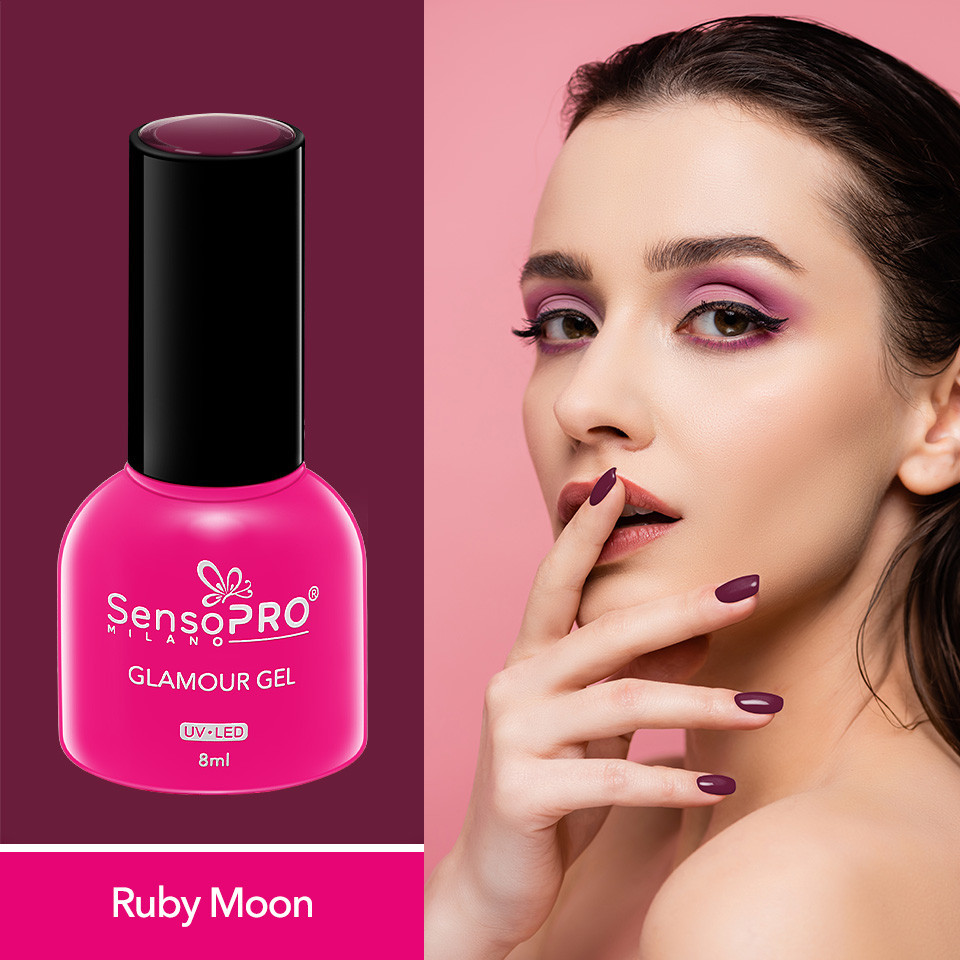 Oja Semipermanenta Glamour Gel SensoPRO Milano 8ml, Ruby Moon #50 - 1 | YEO