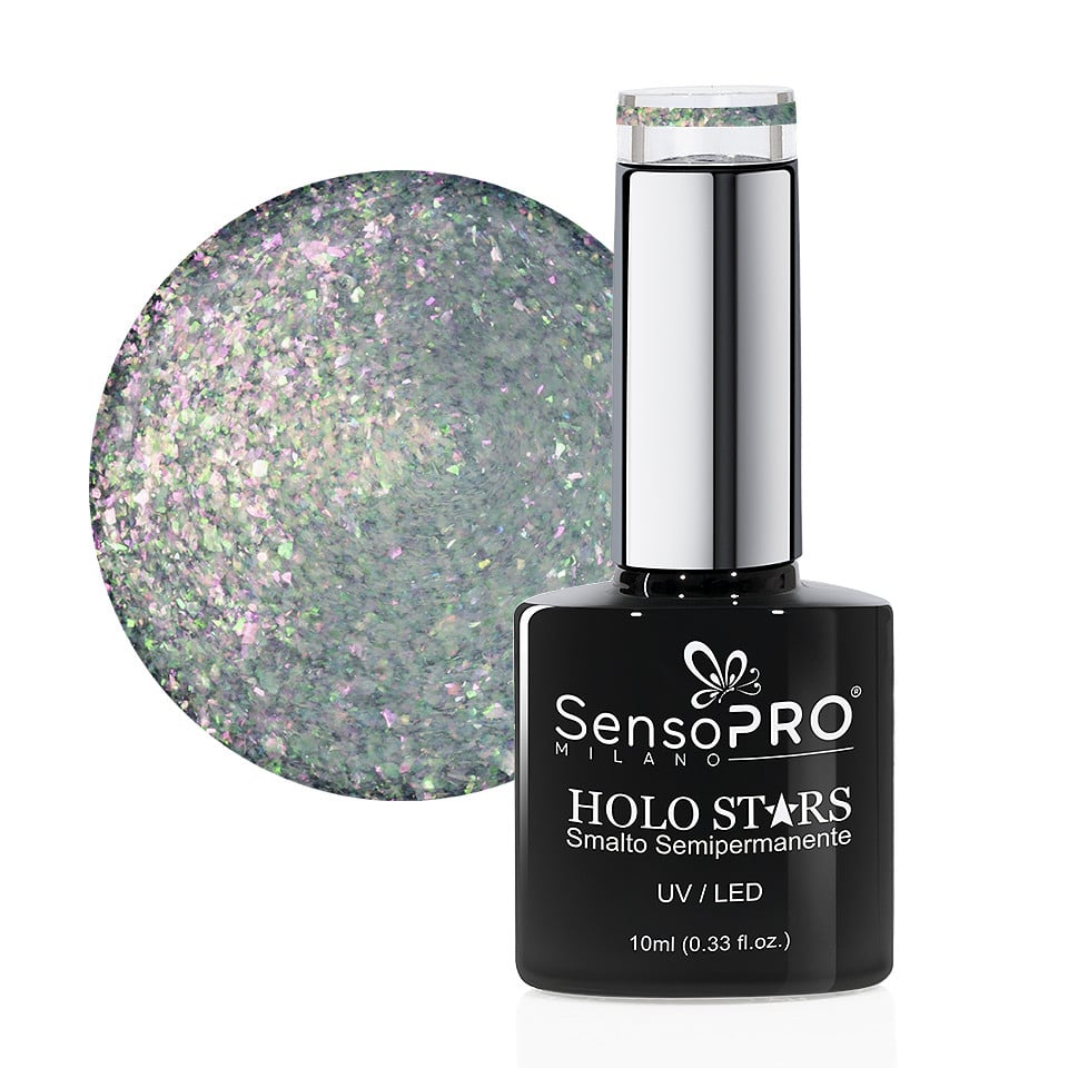 Oja Semipermanenta Holo Stars SensoPRO Milano 10ml, Purple Particles #08