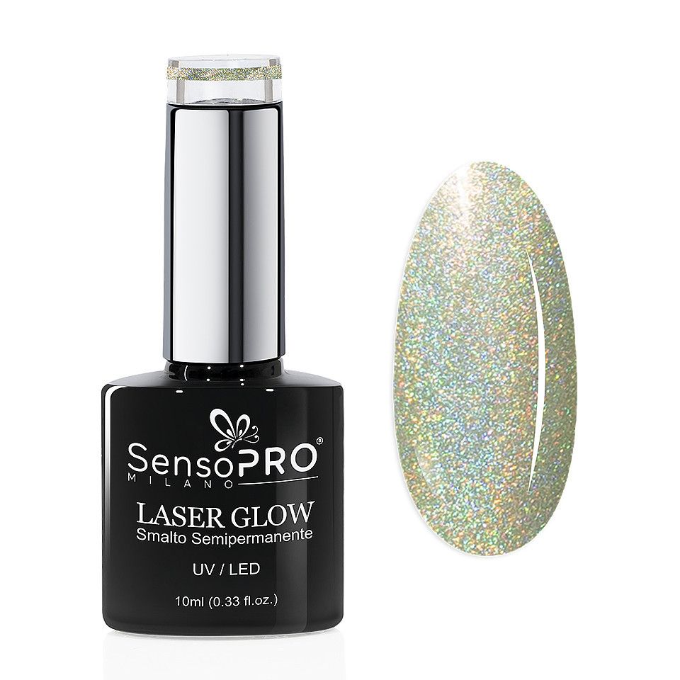 Oja Semipermanenta Holografica Laser Glow SensoPRO Milano 10ml, Jade Paradise #16 - 2 | YEO