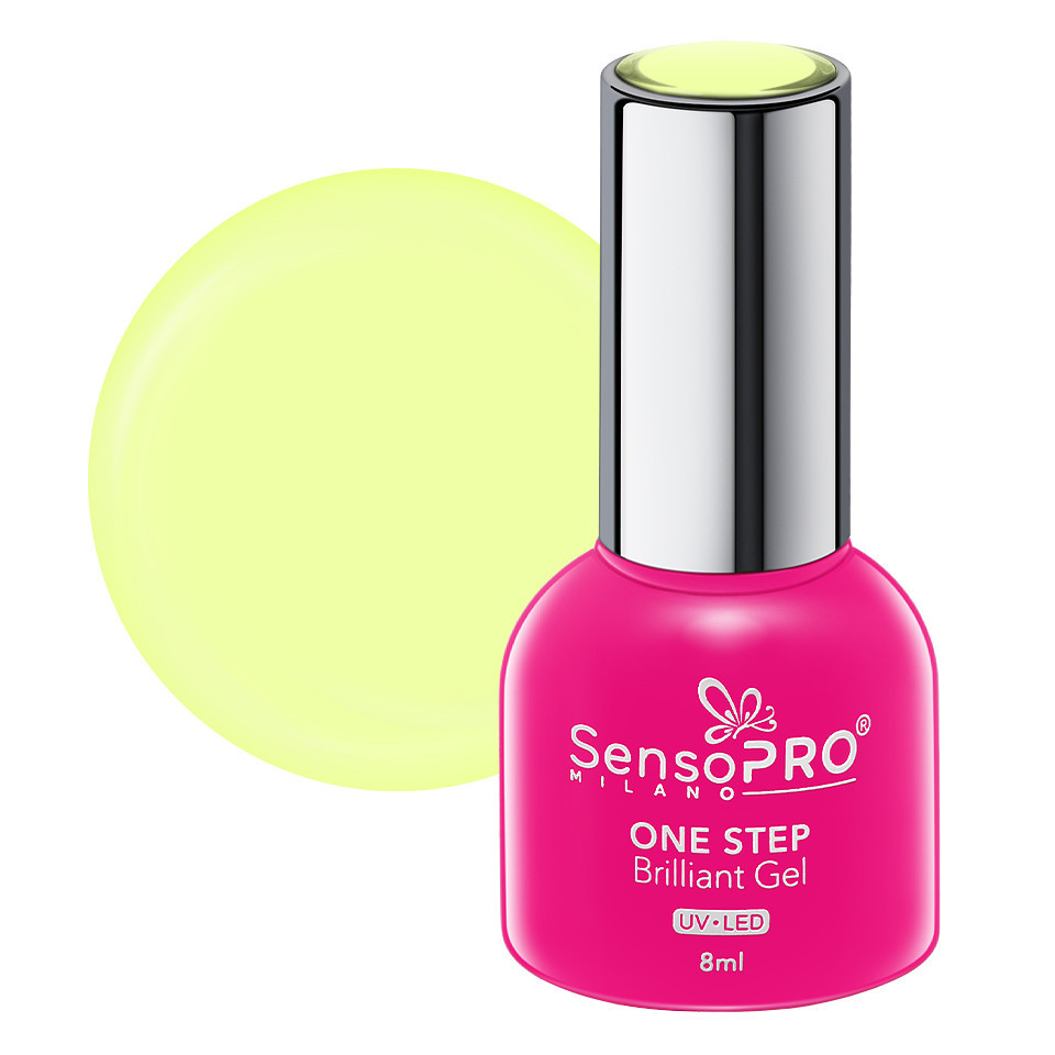 Oja Semipermanenta One Step Brilliant Gel SensoPRO Milano 8ml, Lemon Sorbet #48