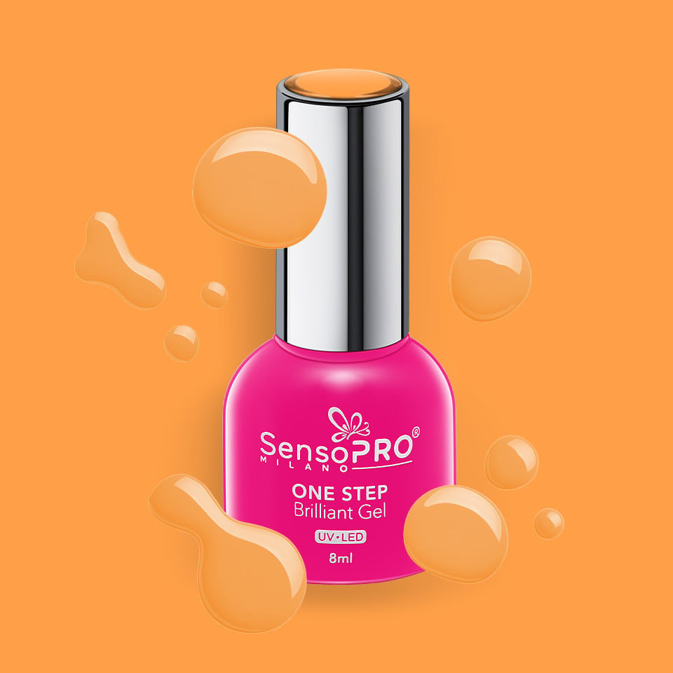 Oja Semipermanenta One Step Brilliant Gel SensoPRO Milano 8ml, Delicious Orange #50 - 1 | YEO