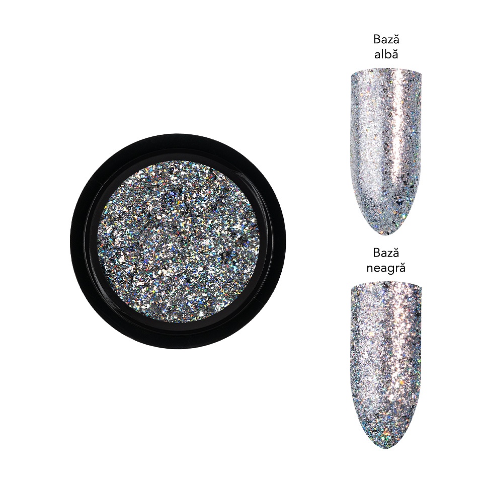 Pigment Unghii Galaxy Dreams LUXORISE, Silver Stardust - 1 | YEO