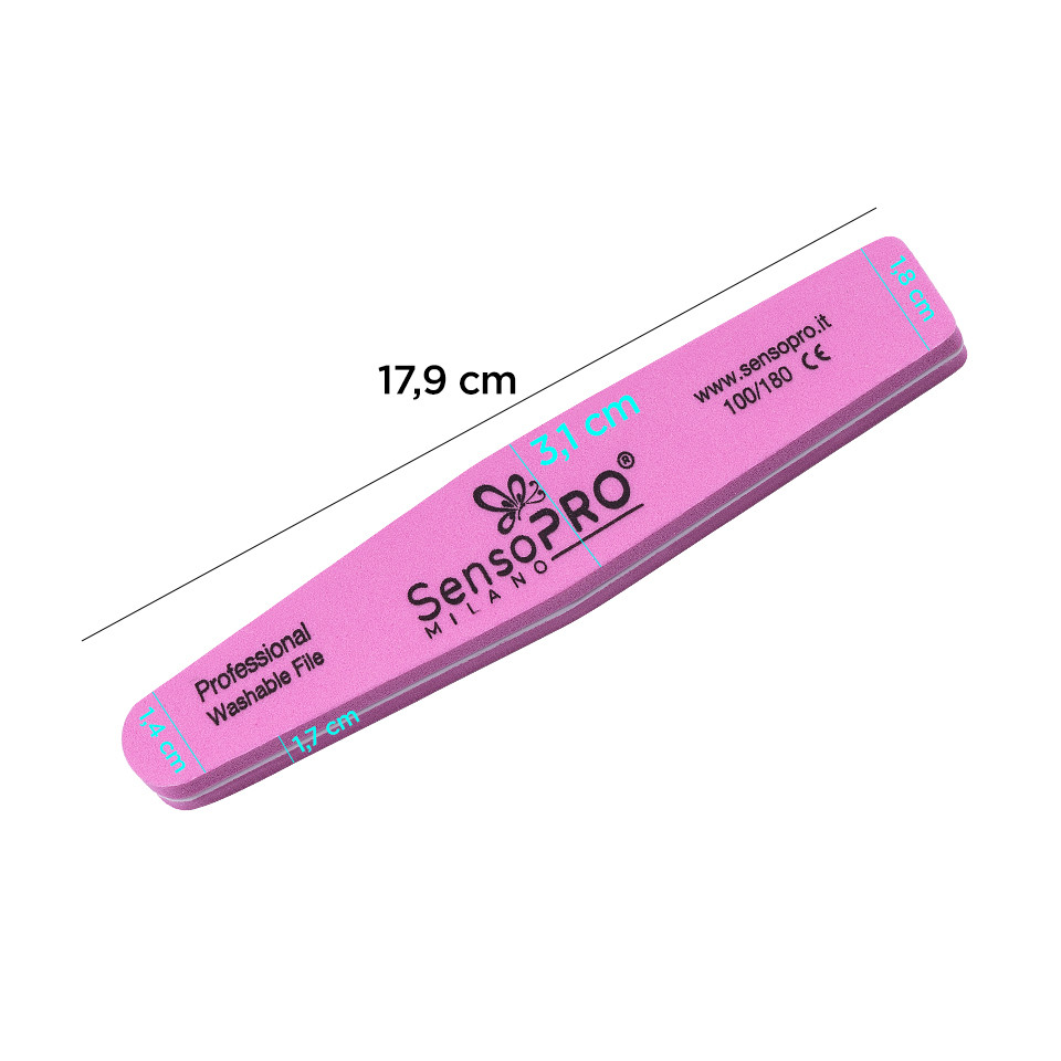 Pila Buffer Unghii Picatura SensoPRO Milano, granulatie 100 180, roz - 1 | YEO