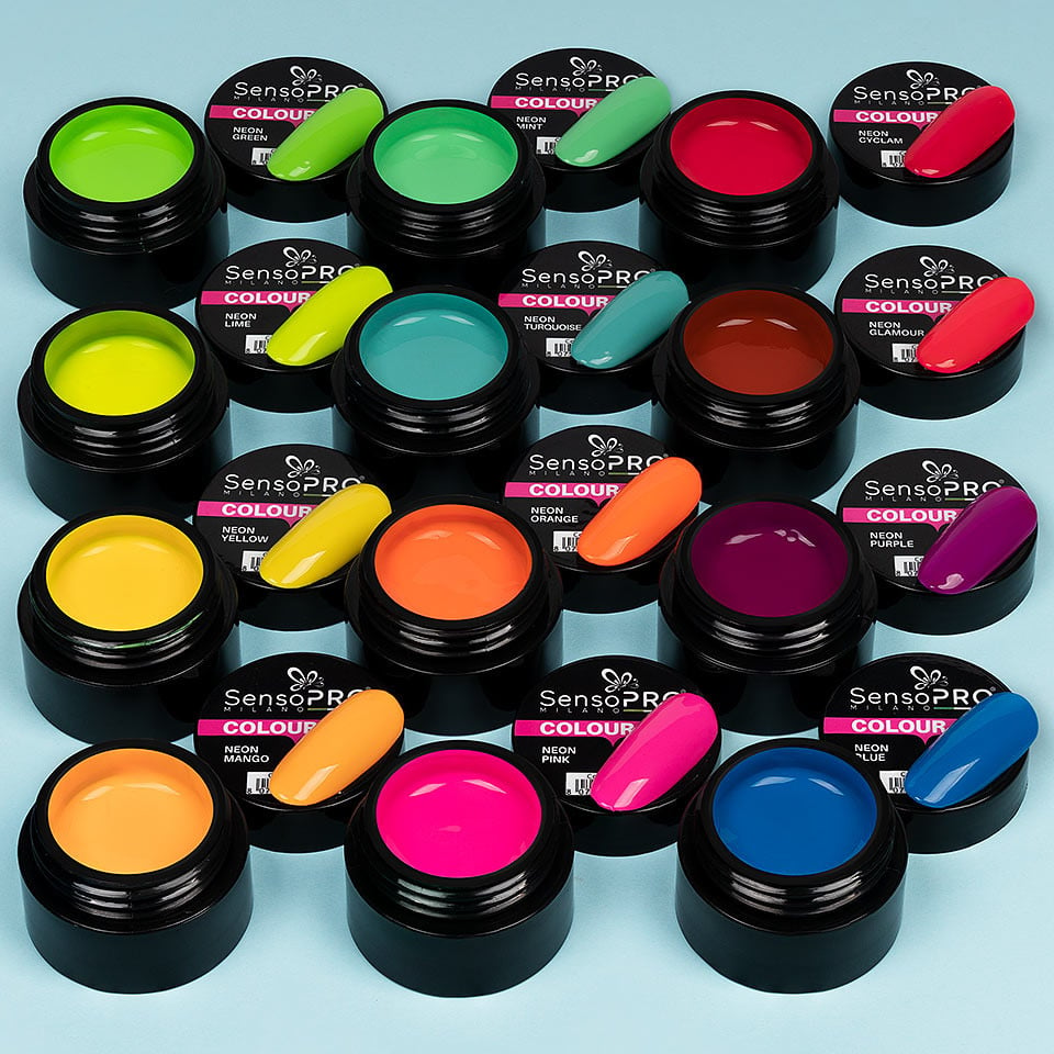 Set 12 Geluri UV Colorate Neon City Collection, SensoPRO Milano - 2 | YEO