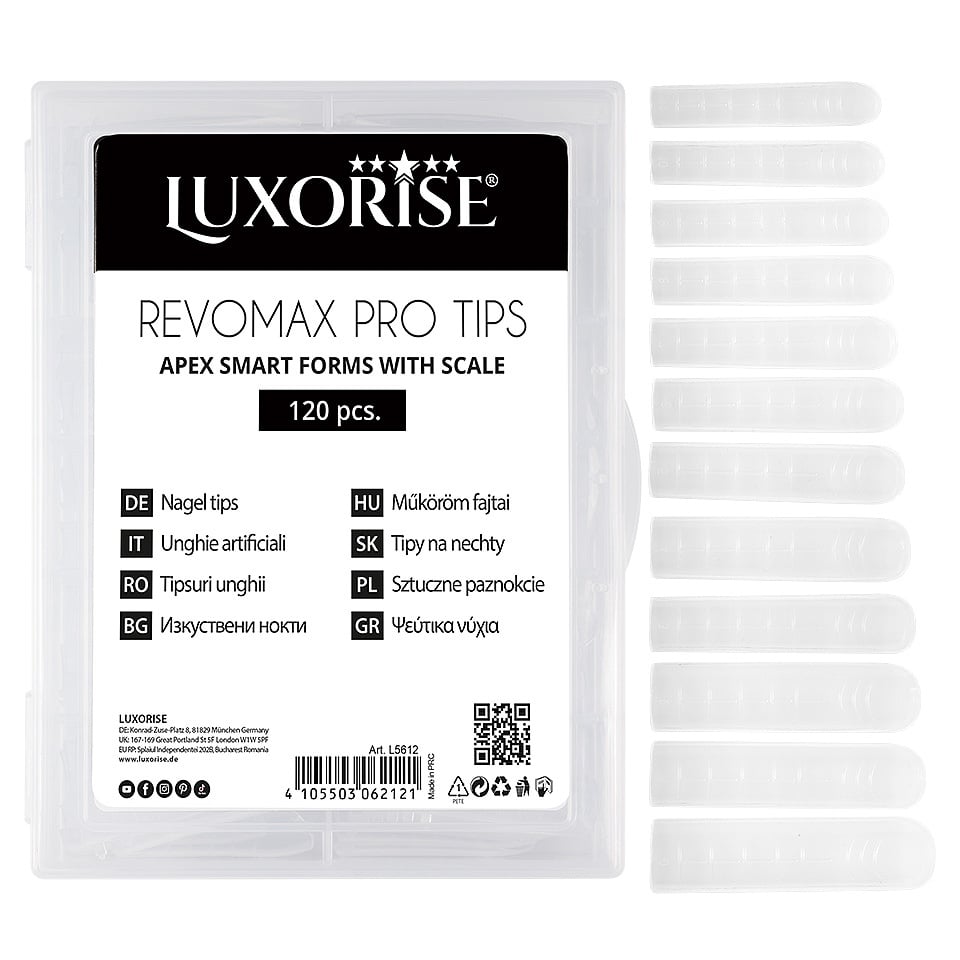 Tipsuri Reutilizabile REVOMAX PRO TIPS LUXORISE Flexible Apex pentru Polygel si gel, 120 buc - 1 | YEO