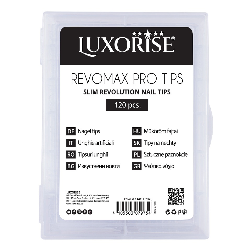 Tipsuri Reutilizabile REVOMAX PRO TIPS LUXORISE Slim Revolution pentru Polygel si gel, 120 buc - 1 | YEO