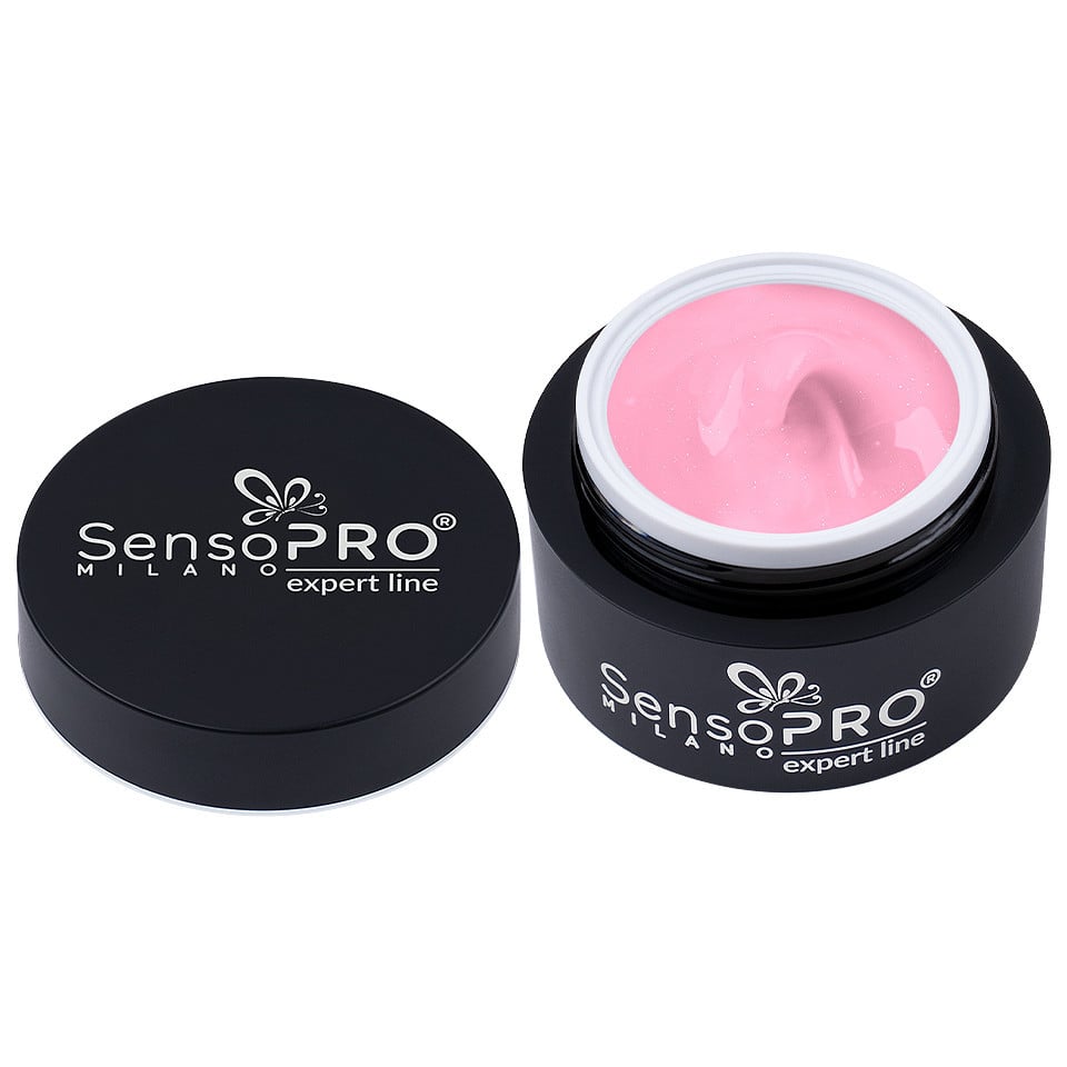 Gel Constructie Unghii Expert Line SensoPRO Milano - Shimmer Milky Pink 15ml - 1 | YEO