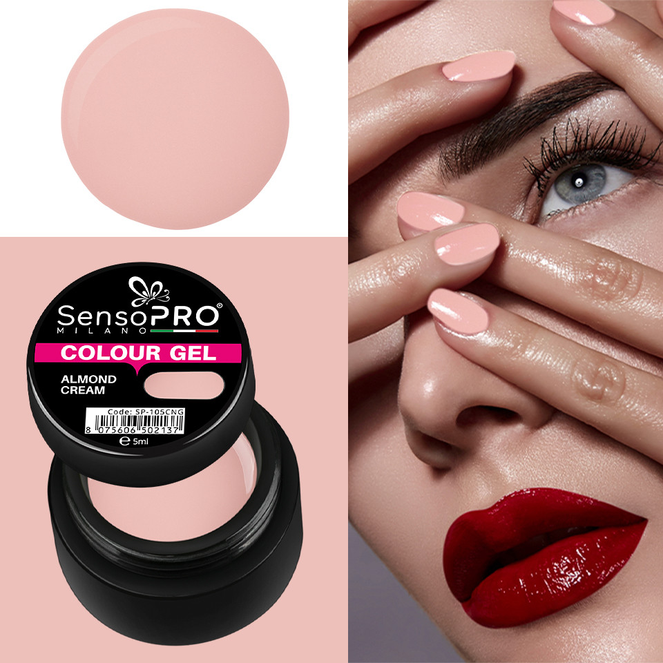 Gel UV Colorat Almond Cream, SensoPRO Milano - 2 | YEO