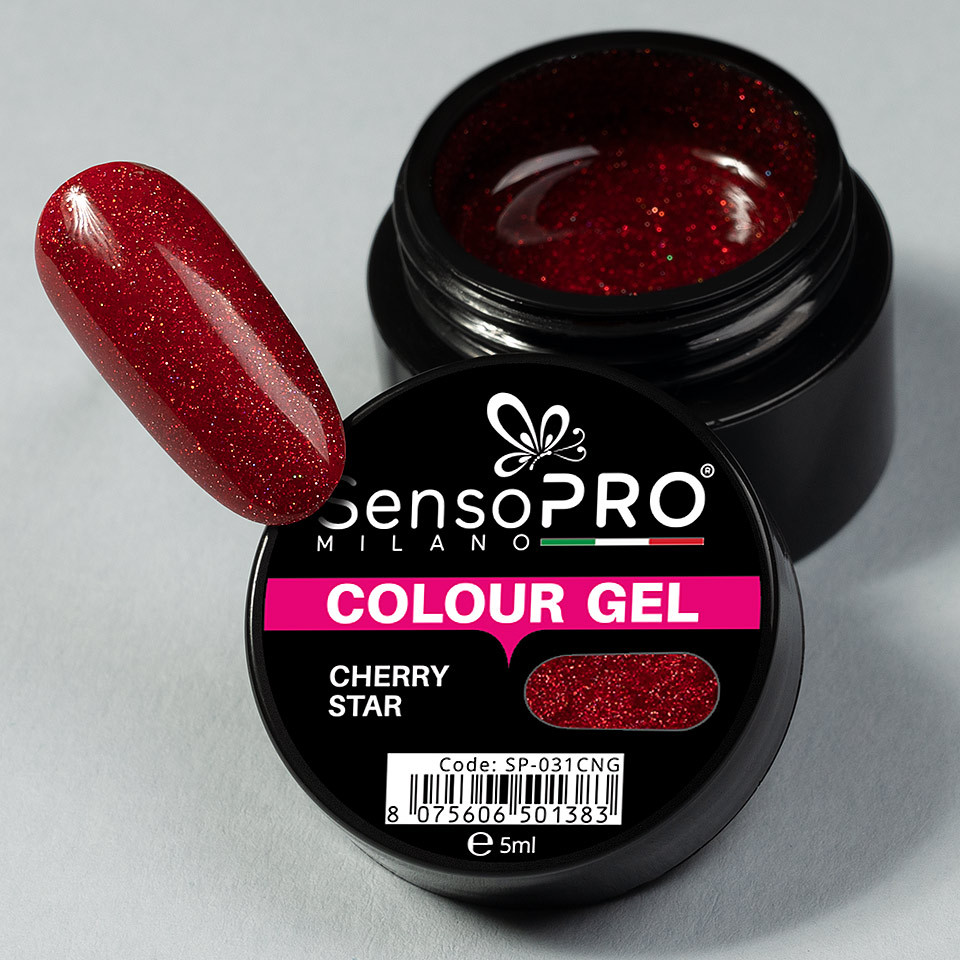 Gel UV Colorat Cherry Star 5ml, SensoPRO Milano - 1 | YEO