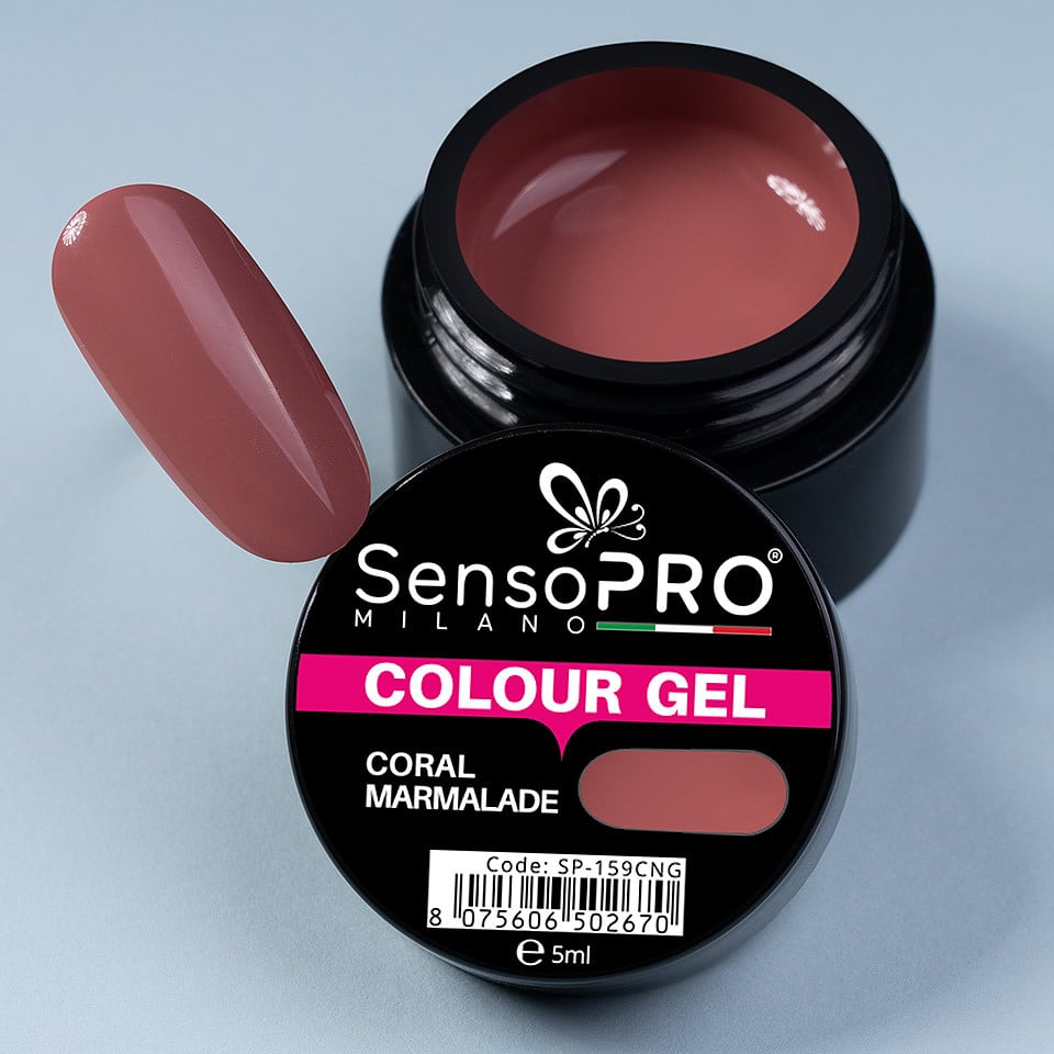 Gel UV Colorat Coral Marmalade 5ml, SensoPRO Milano - 3 | YEO