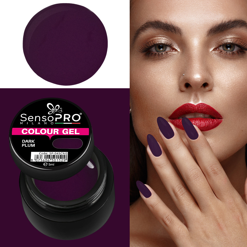 Gel UV Colorat Dark Plum 5ml, SensoPRO Milano - 3 | YEO