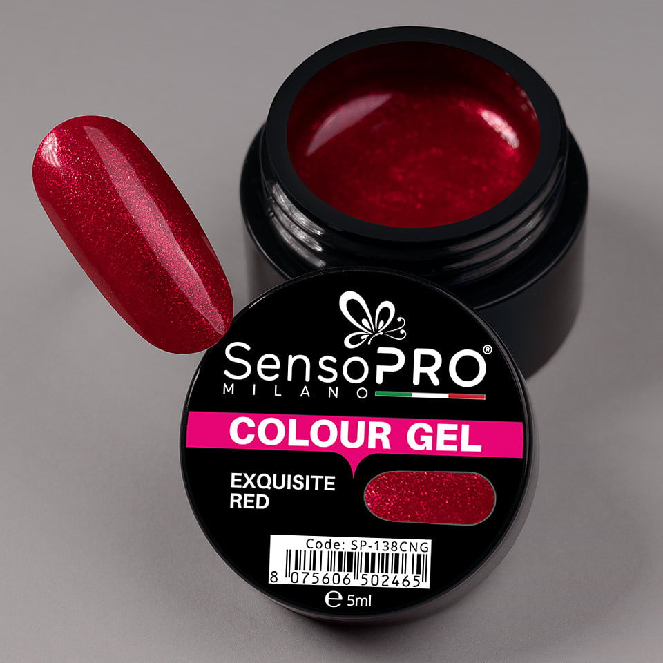 Gel UV Colorat Exquisite Red 5ml, SensoPRO Milano - 3 | YEO