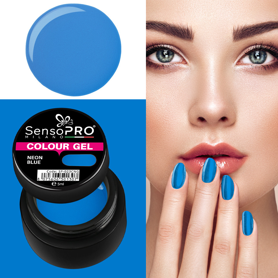 Gel UV Colorat Neon Blue 5ml, SensoPRO Milano - 3 | YEO