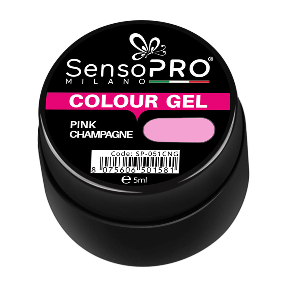 Gel UV Colorat Pink Champagne 5ml, SensoPRO Milano - 1 | YEO