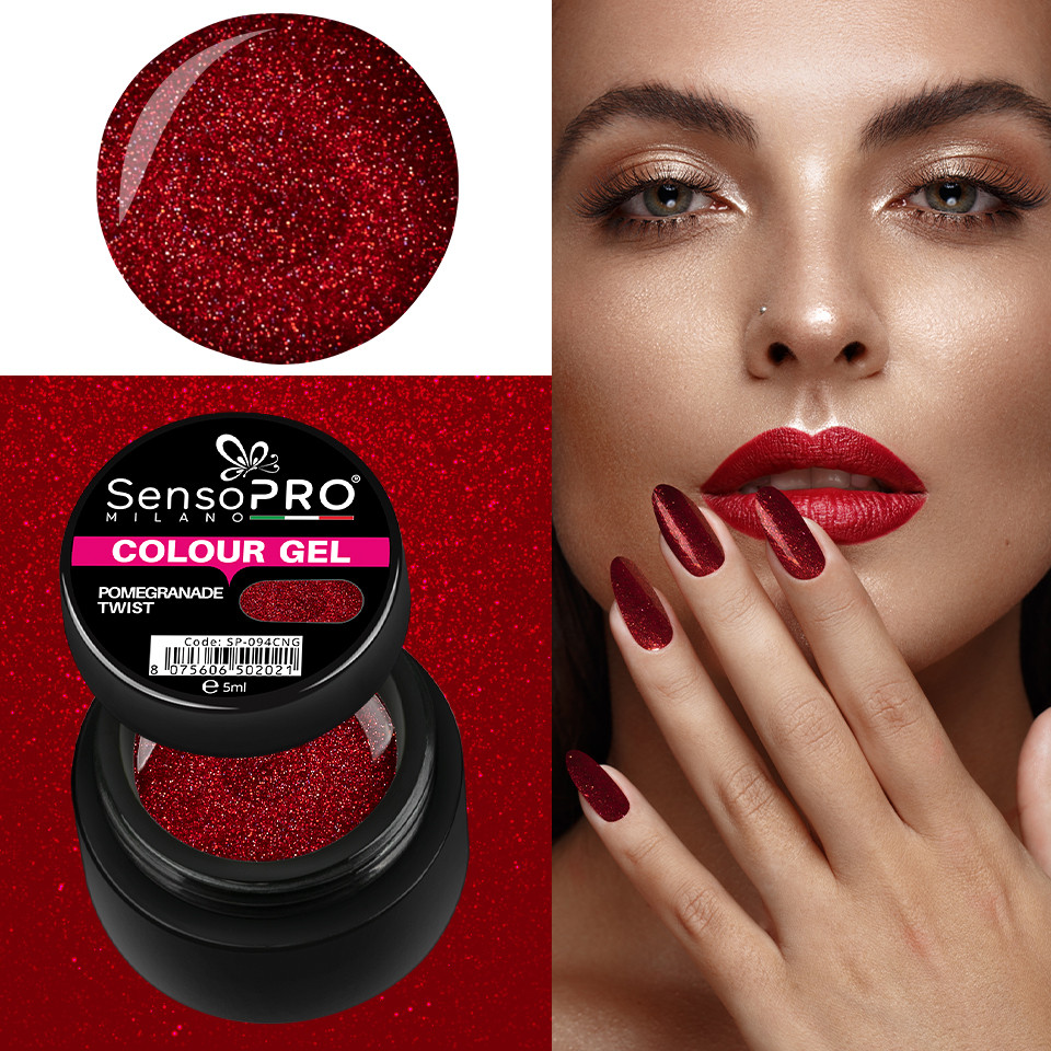 Gel UV Colorat Pomegranade Twist 5ml, SensoPRO Milano - 2 | YEO