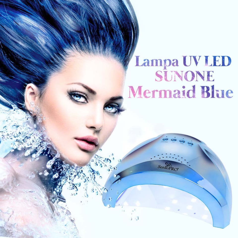 Lampa Unghii UV LED 48W SUNONE SensoPRO Milano, Mermaid Blue - 2 | YEO