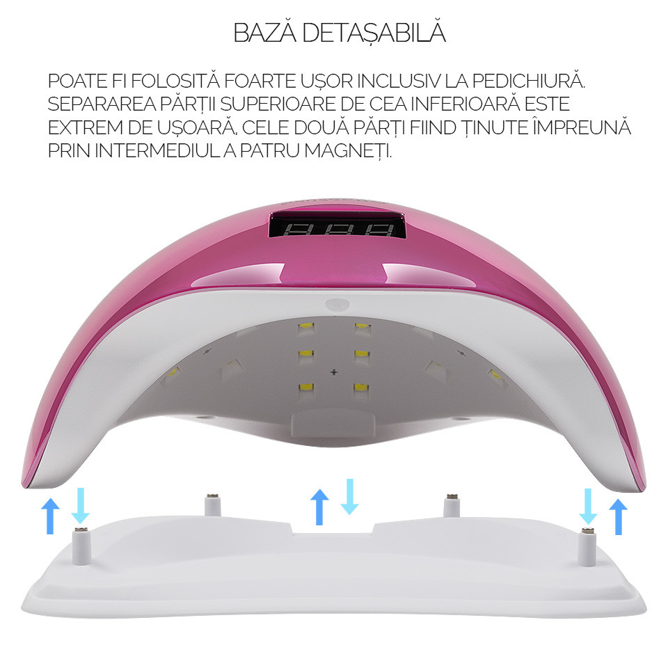 Lampa UV LED 48W SUN5 PRO SensoPRO Milano, Royal Pink - 2 | YEO