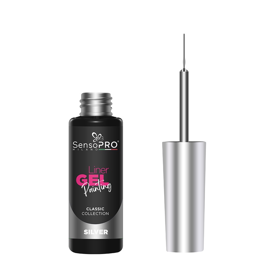 Liner Gel UV Pictura Unghii SensoPRO Milano Metal - Silver 8ml - 1 | YEO