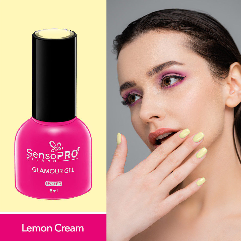 Oja Semipermanenta Glamour Gel SensoPRO Milano 8ml, Lemon Cream #95 - 1 | YEO