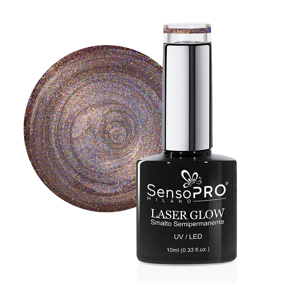 Oja Semipermanenta Holografica Laser Glow SensoPRO Milano 10ml, Sunset Call #07