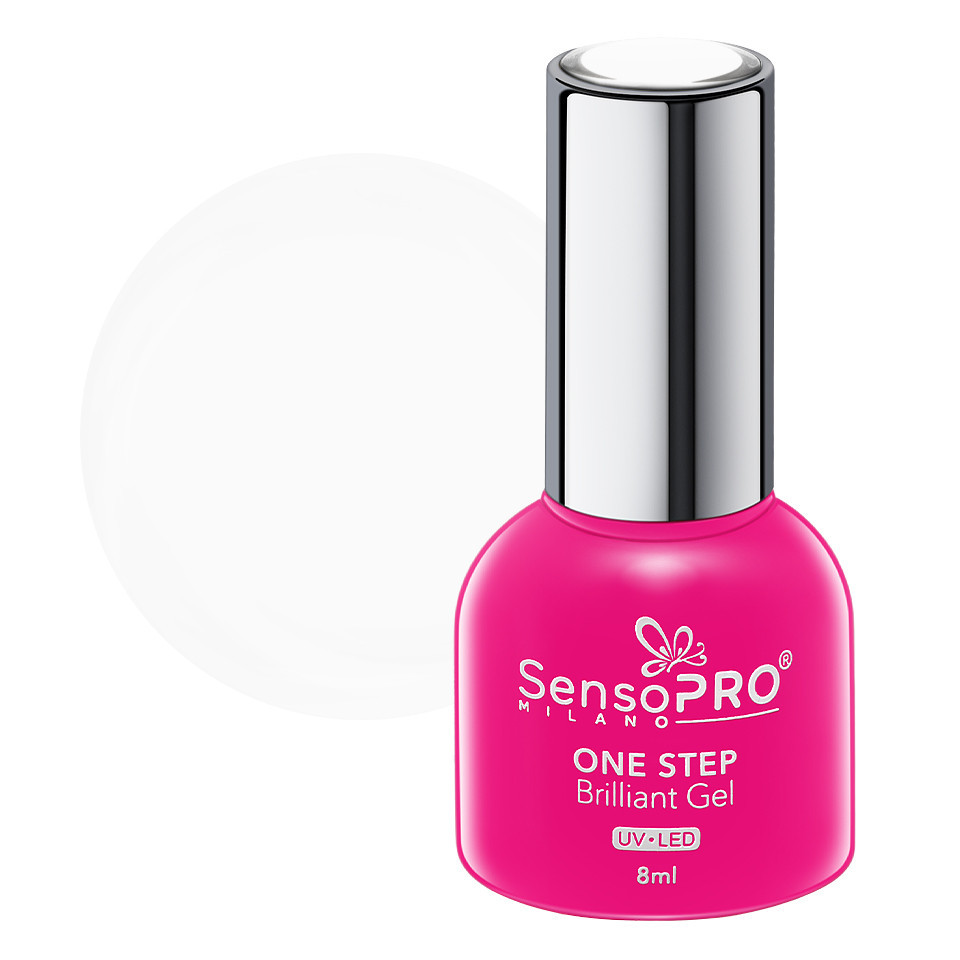 Oja Semipermanenta One Step Brilliant Gel SensoPRO Milano 8ml, Charming White #01