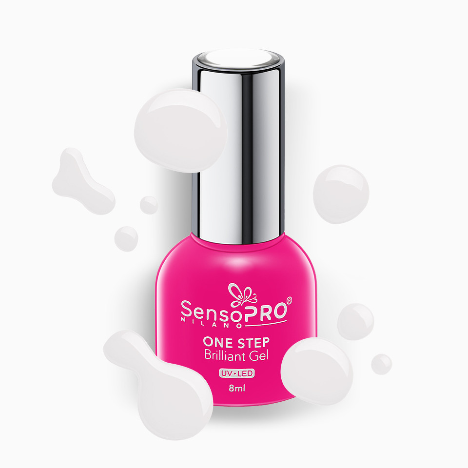 Oja Semipermanenta One Step Brilliant Gel SensoPRO Milano 8ml, Charming White #01 - 1 | YEO