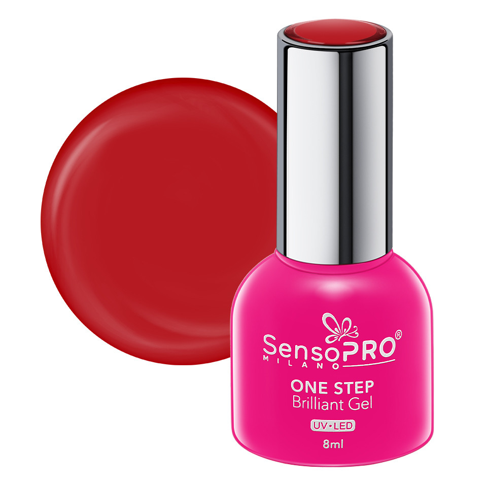 Oja Semipermanenta One Step Brilliant Gel SensoPRO Milano 8ml, Red Inception #03