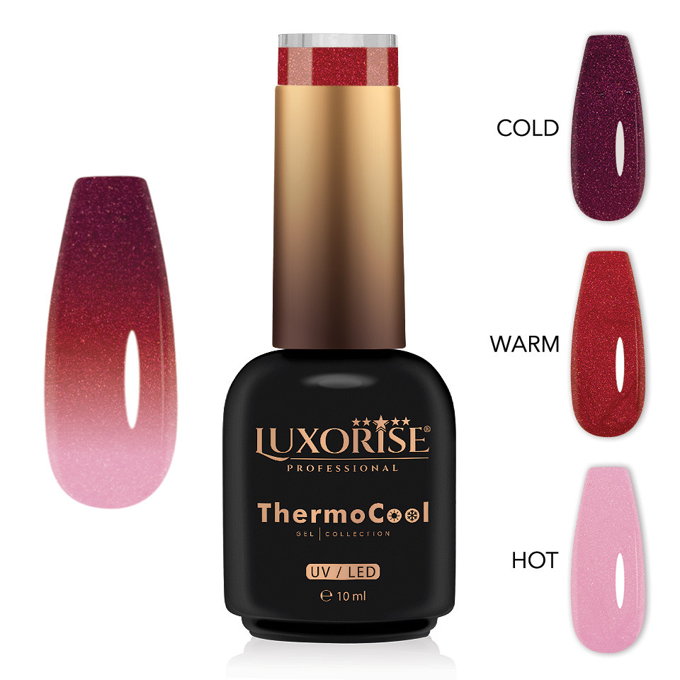 Oja Semipermanenta Termica 3 Culori LUXORISE ThermoCool - Pinky Secret 10ml