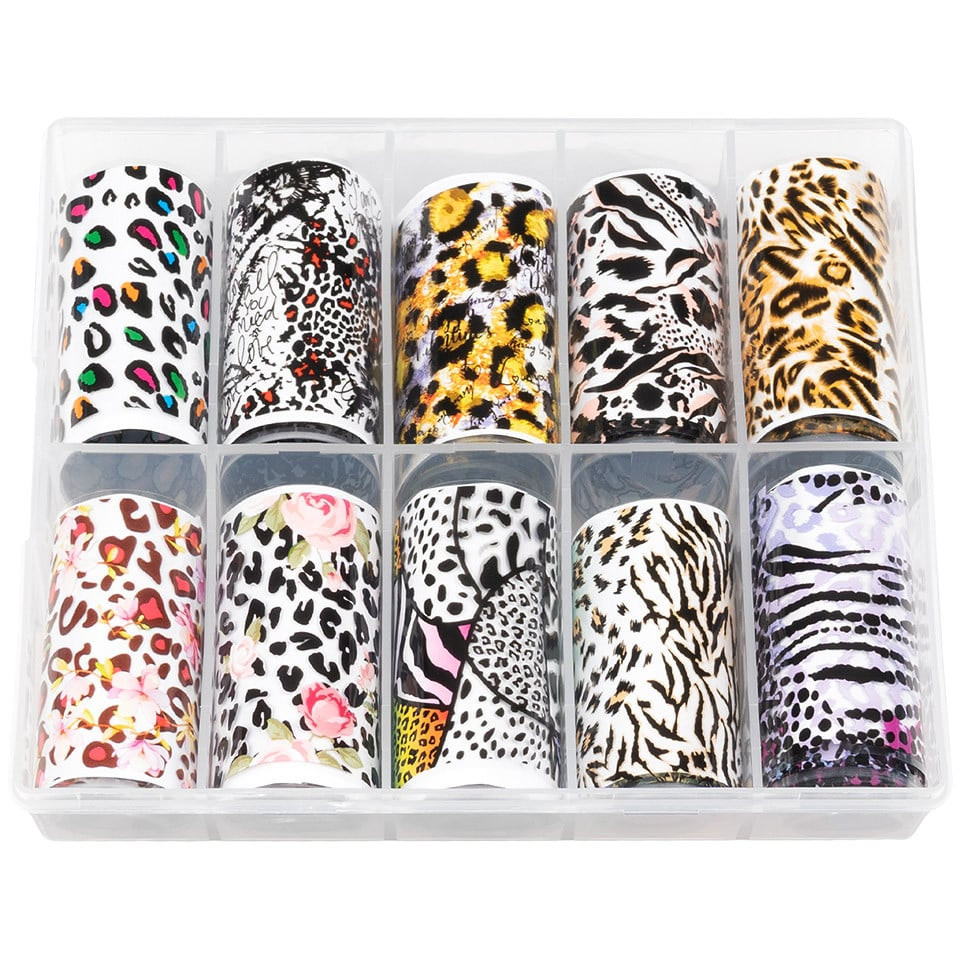 Set Folii Transfer LUXORISE Romantic Animal Print, 10 buc