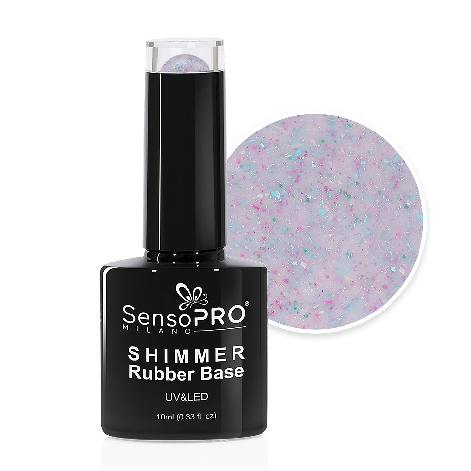 Shimmer Rubber Base SensoPRO Milano - #41 Beaded Rainbow, 10ml