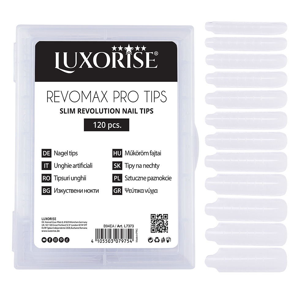 Tipsuri Reutilizabile REVOMAX PRO TIPS LUXORISE Slim Revolution pentru Polygel si gel, 120 buc - 2 | YEO