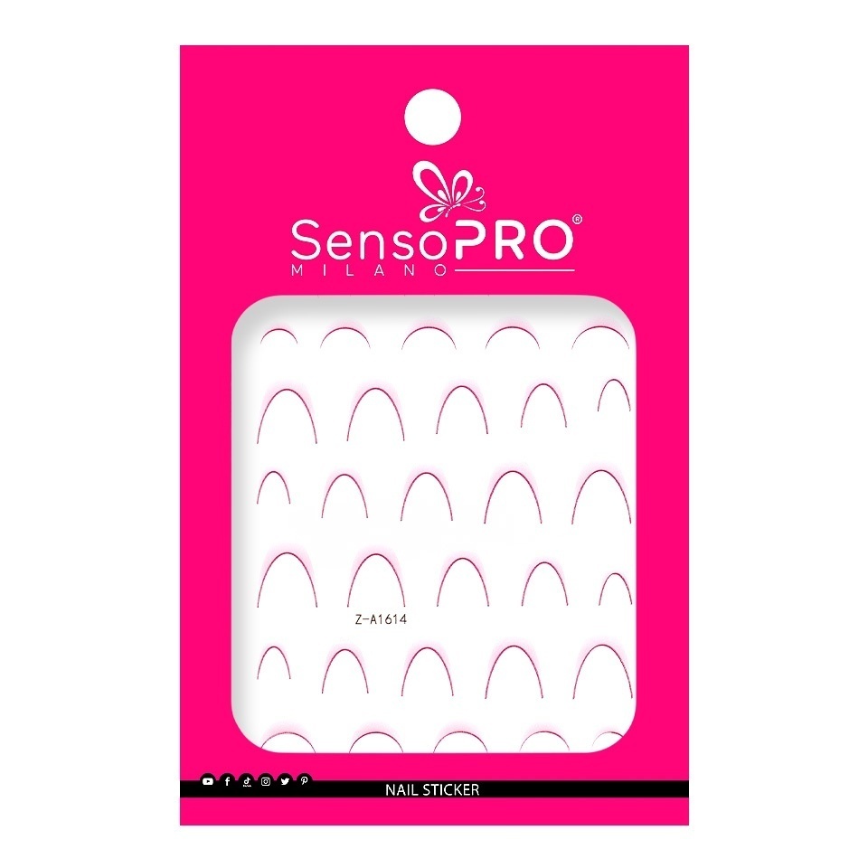 Abtibild Unghii SensoPRO Milano - French Ombre Fuchsia