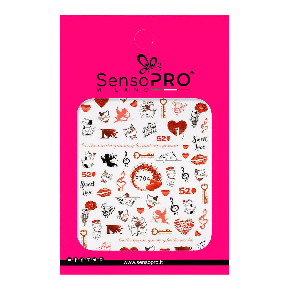 Abtibild Unghii SensoPRO Milano Sweet Love, model F704 - 1 | YEO