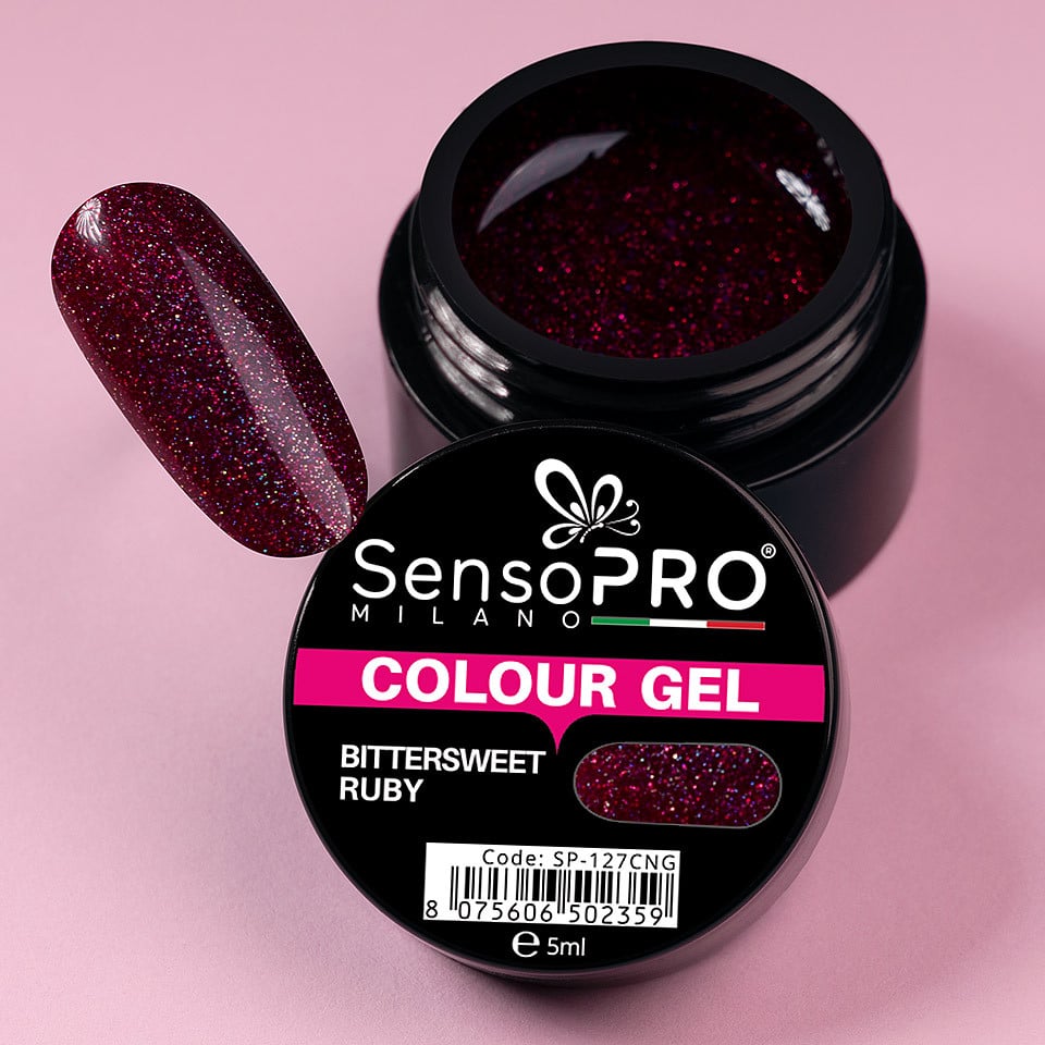 Gel UV Colorat Bittersweet Ruby 5ml, SensoPRO Milano - 3 | YEO