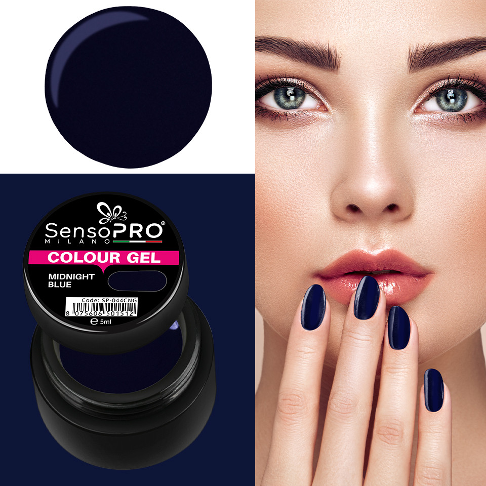 Gel UV Colorat Midnight Blue 5ml, SensoPRO Milano - 3 | YEO