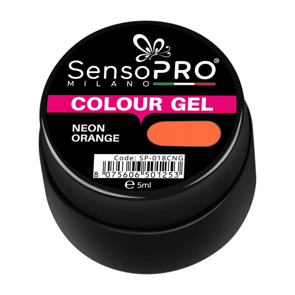 Gel UV Colorat Neon Orange 5ml, SensoPRO Milano - 1 | YEO