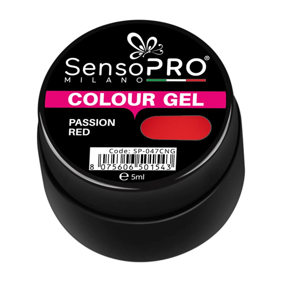 Gel UV Colorat Passion Red 5ml, SensoPRO Milano - 1 | YEO