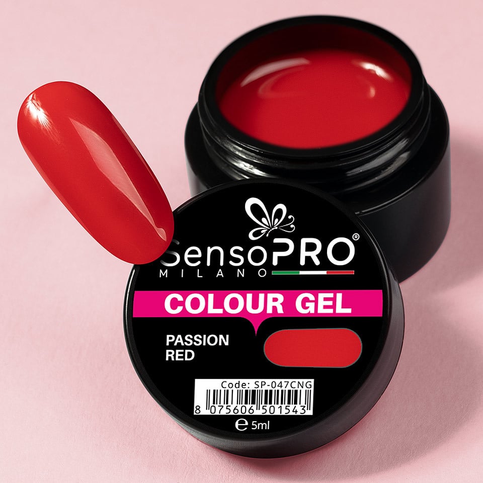 Gel UV Colorat Passion Red 5ml, SensoPRO Milano - 2 | YEO