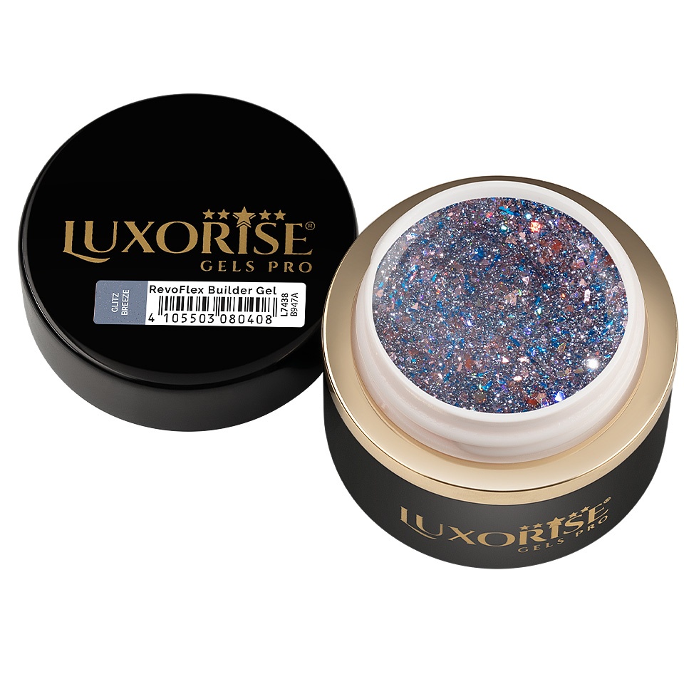 Gel UV Constructie Unghii RevoFlex LUXORISE 15ml, Glitz Breeze - 1 | YEO