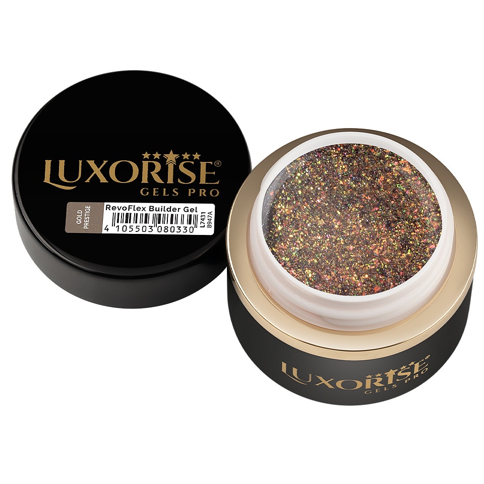 Gel UV Constructie Unghii RevoFlex LUXORISE 15ml, Gold Prestige - 2 | YEO