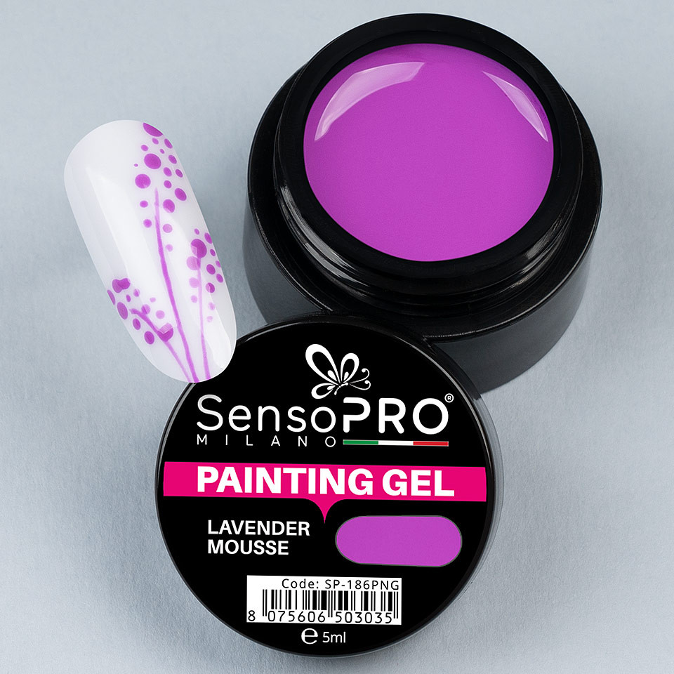 Gel UV Pictura Unghii Lavender Mousse 5ml, SensoPRO Milano