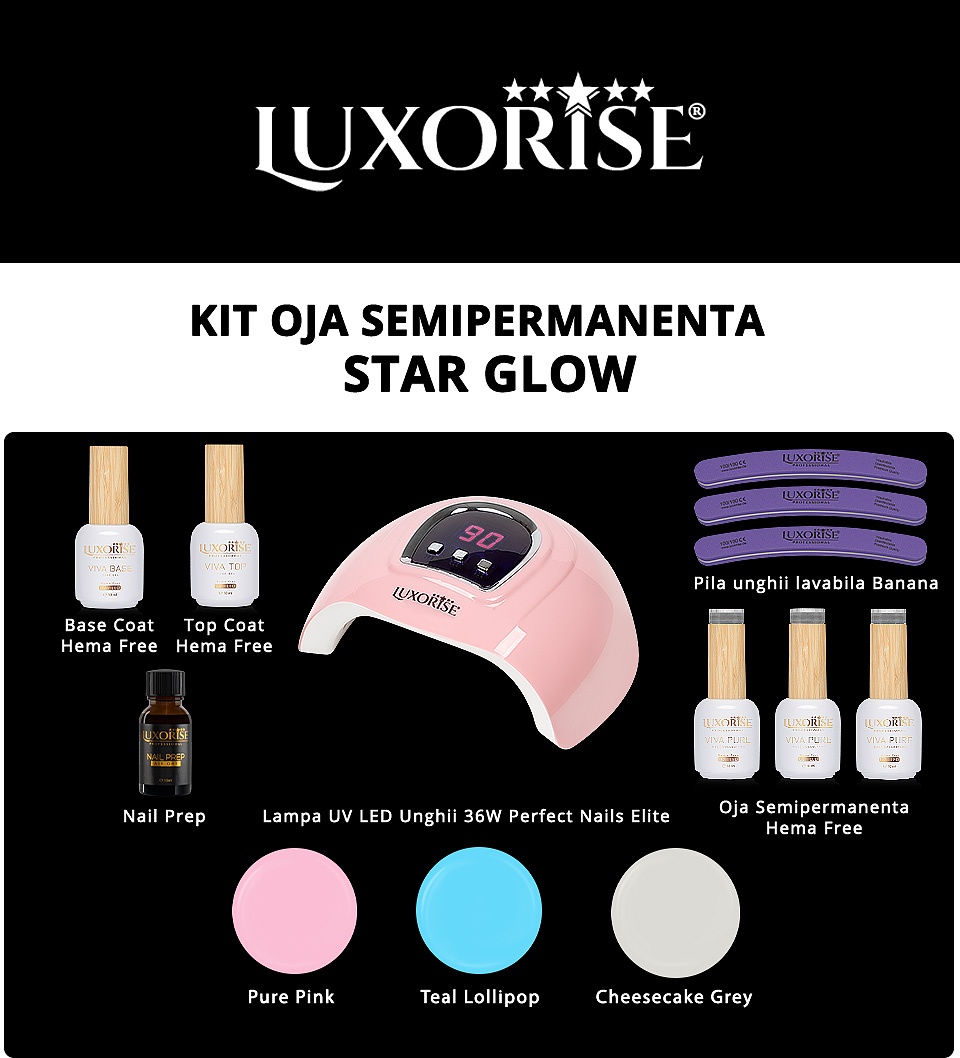 Kit Oja Semipermanenta Hema Free LUXORISE STAR GLOW⭐️ - 1 | YEO