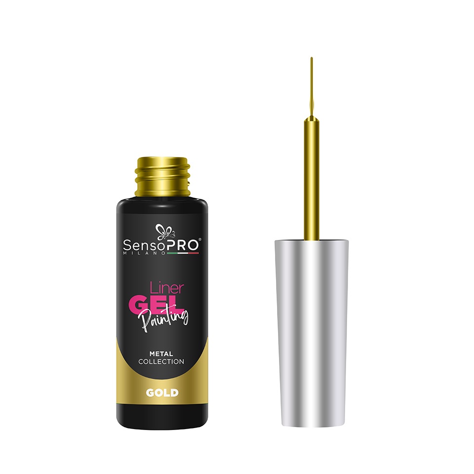 Liner Gel UV Pictura Unghii SensoPRO Milano Metal - Gold 8ml - 1 | YEO