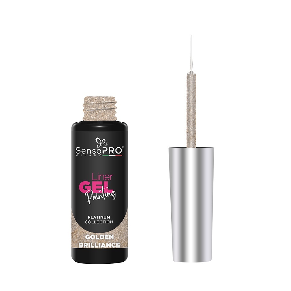 Liner Gel UV Pictura Unghii SensoPRO Milano Platinum - Golden Brilliance 8ml - 1 | YEO