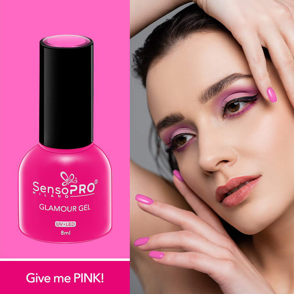 Oja Semipermanenta Glamour Gel SensoPRO Milano 8ml, Give me PINK! #52 - 1 | YEO