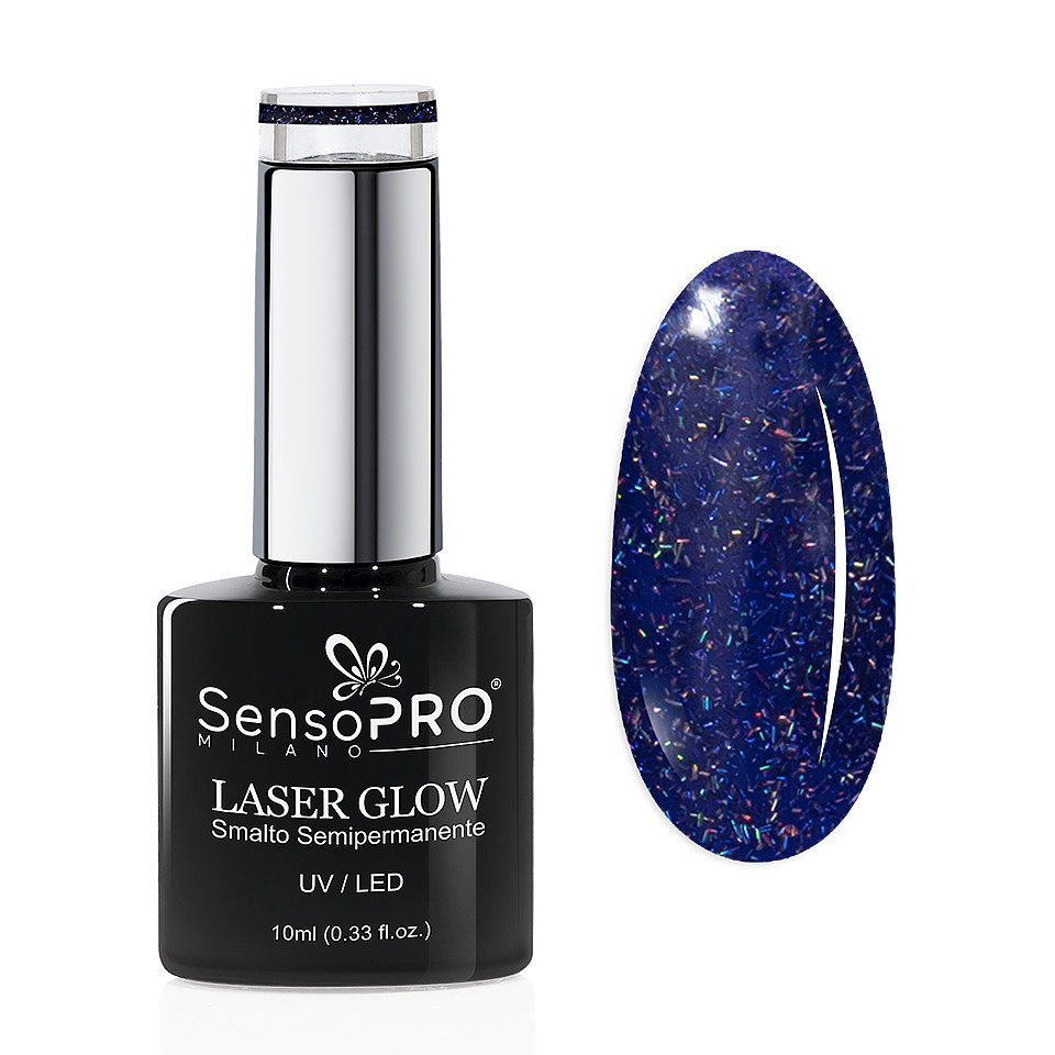 Oja Semipermanenta Holografica Laser Glow SensoPRO Milano 10ml, Royal Orchid #30 - 1 | YEO