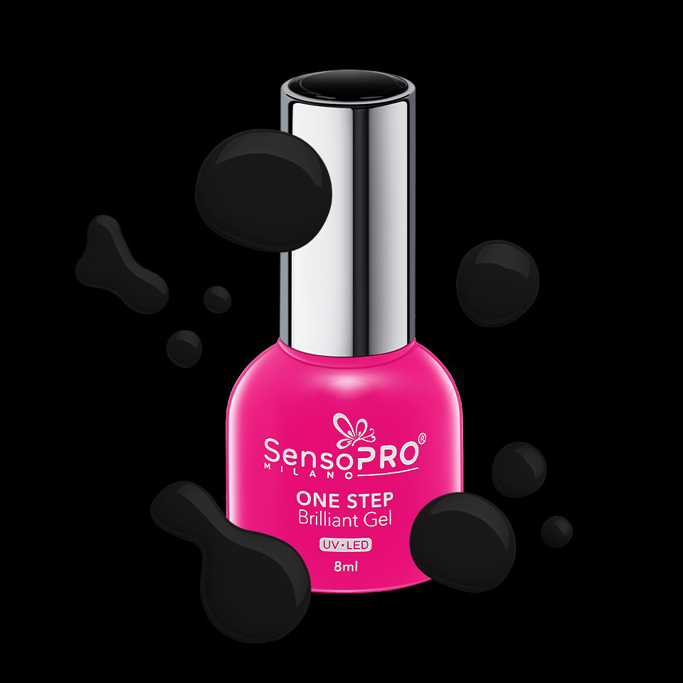 Oja Semipermanenta One Step Brilliant Gel SensoPRO Milano 8ml, Black Diamond #02 - 1 | YEO